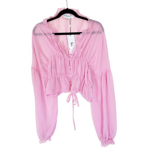 SNDYS x REVOLVE BALI Top in Baby Pink Size 2 NWT - Picture 4 of 9